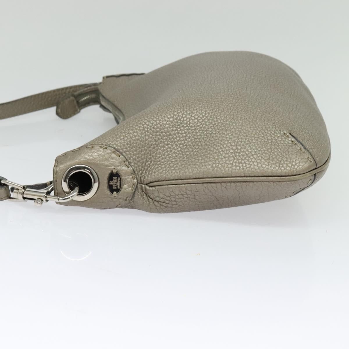 Fendi FENDI Celeria Shoulder Bag Leather Gray Silver Size ONE SIZE - 4 Thumbnail