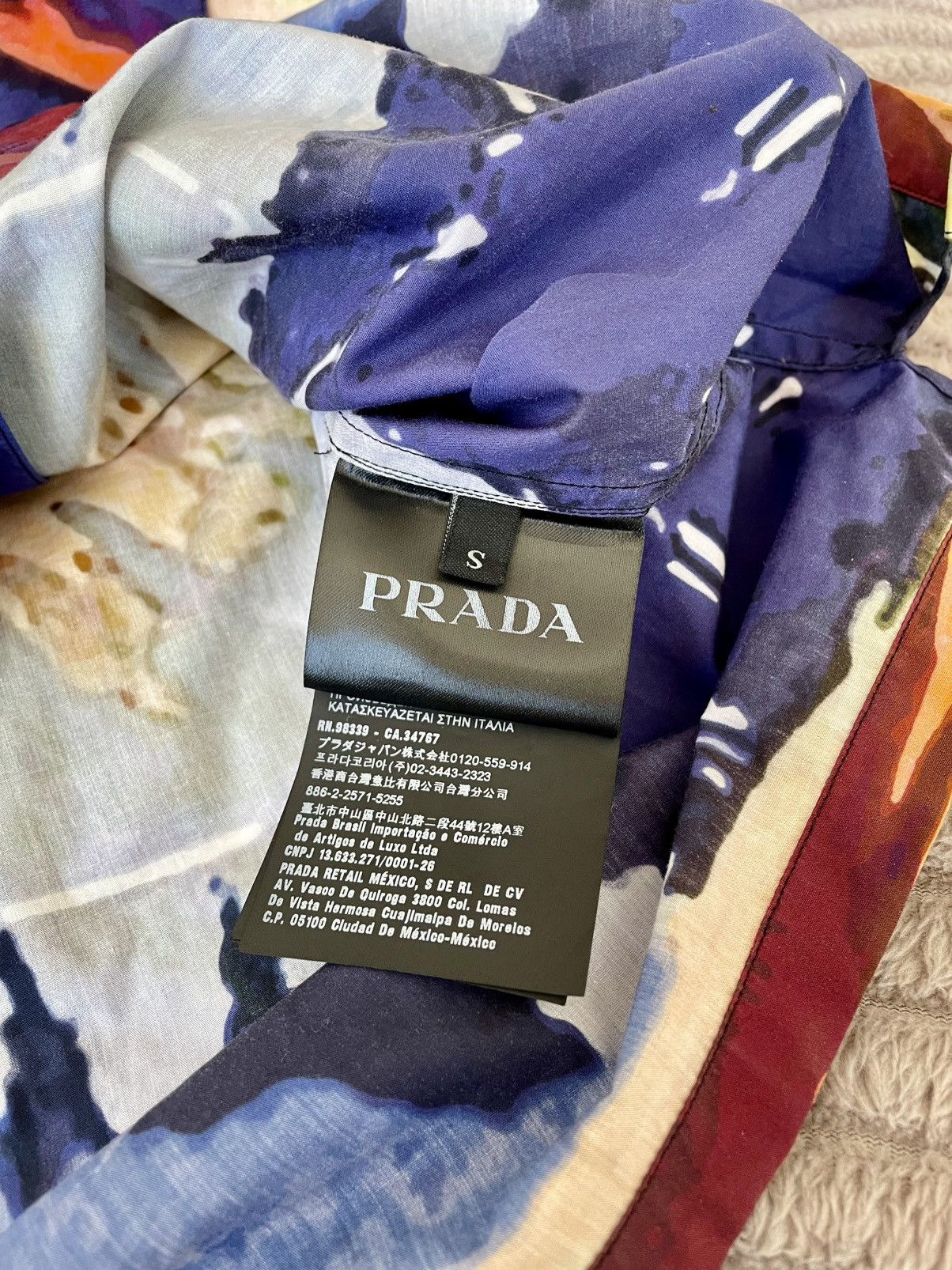 Prada Prada Camp Collar Landscape Pattern Bowling Pocket Shirt Size US S / EU 44-46 / 1 - 11 Thumbnail