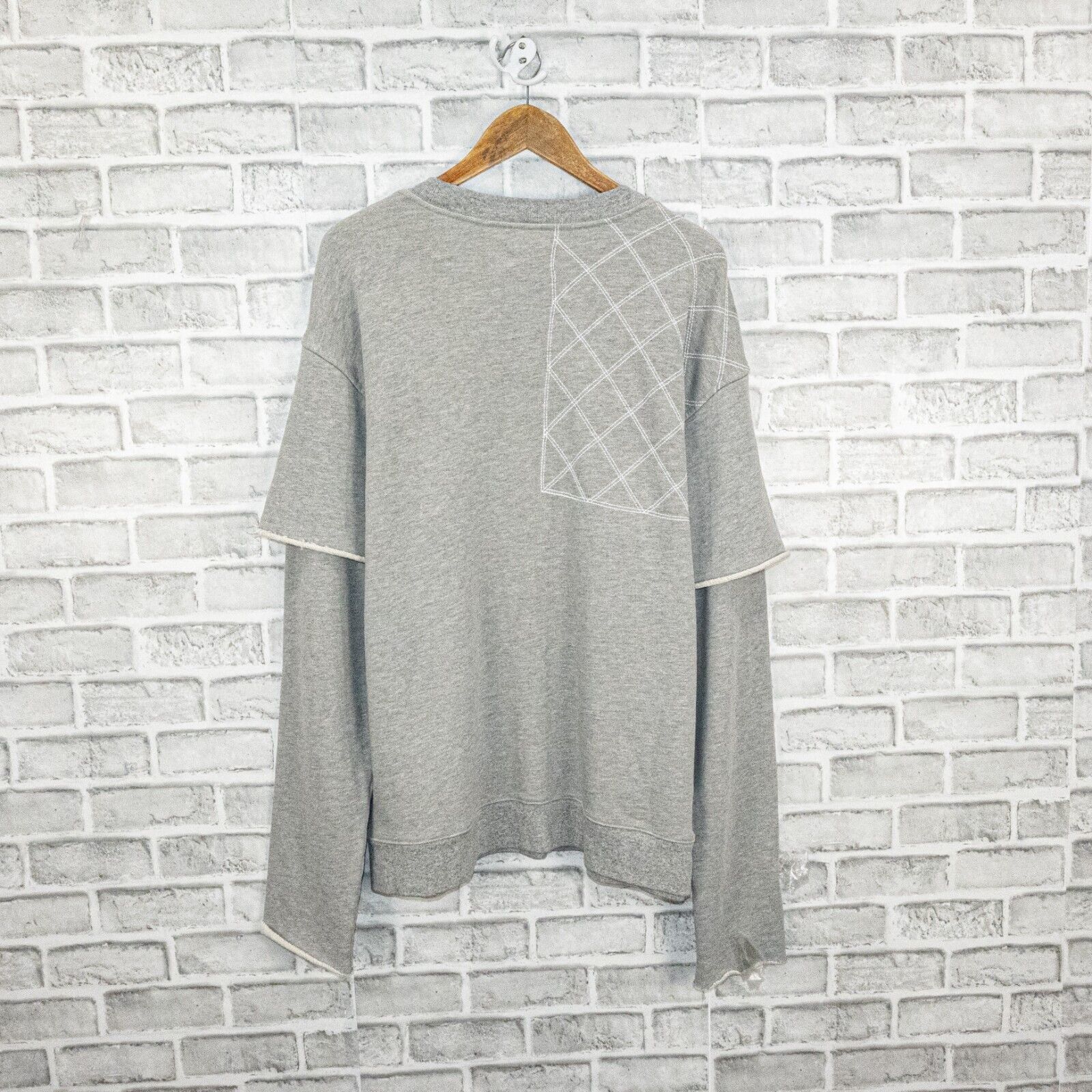 Rta RtA Brand French Terry Crew Sweatshirt Layered sleeves Size US L / EU 52-54 / 3 - 3 Thumbnail