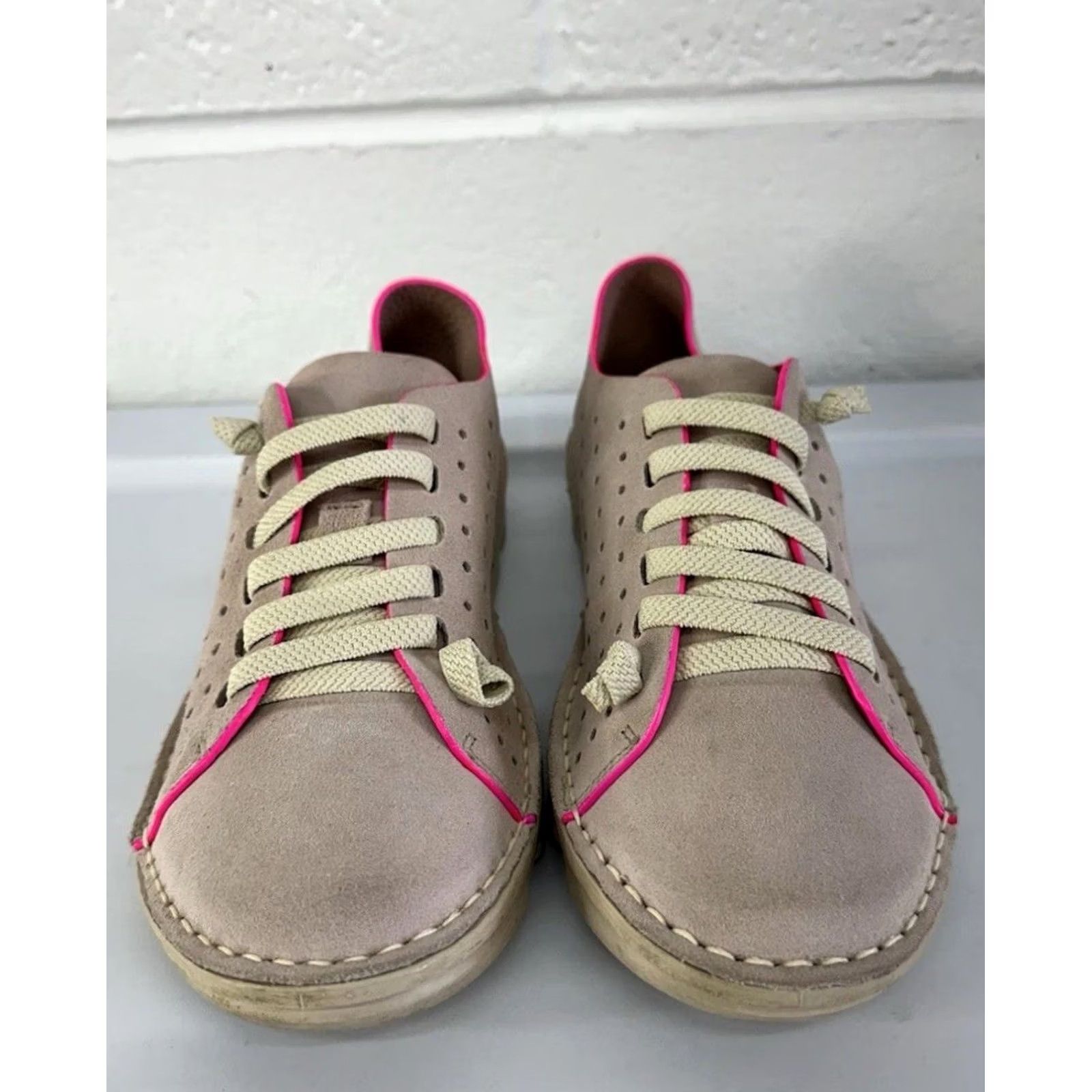 Asket OnFoot Sneaker Pink Suede Spain Sz 38 US 7.5 30200 Basket Fluor Size US 8 / IT 38 - 3 Thumbnail