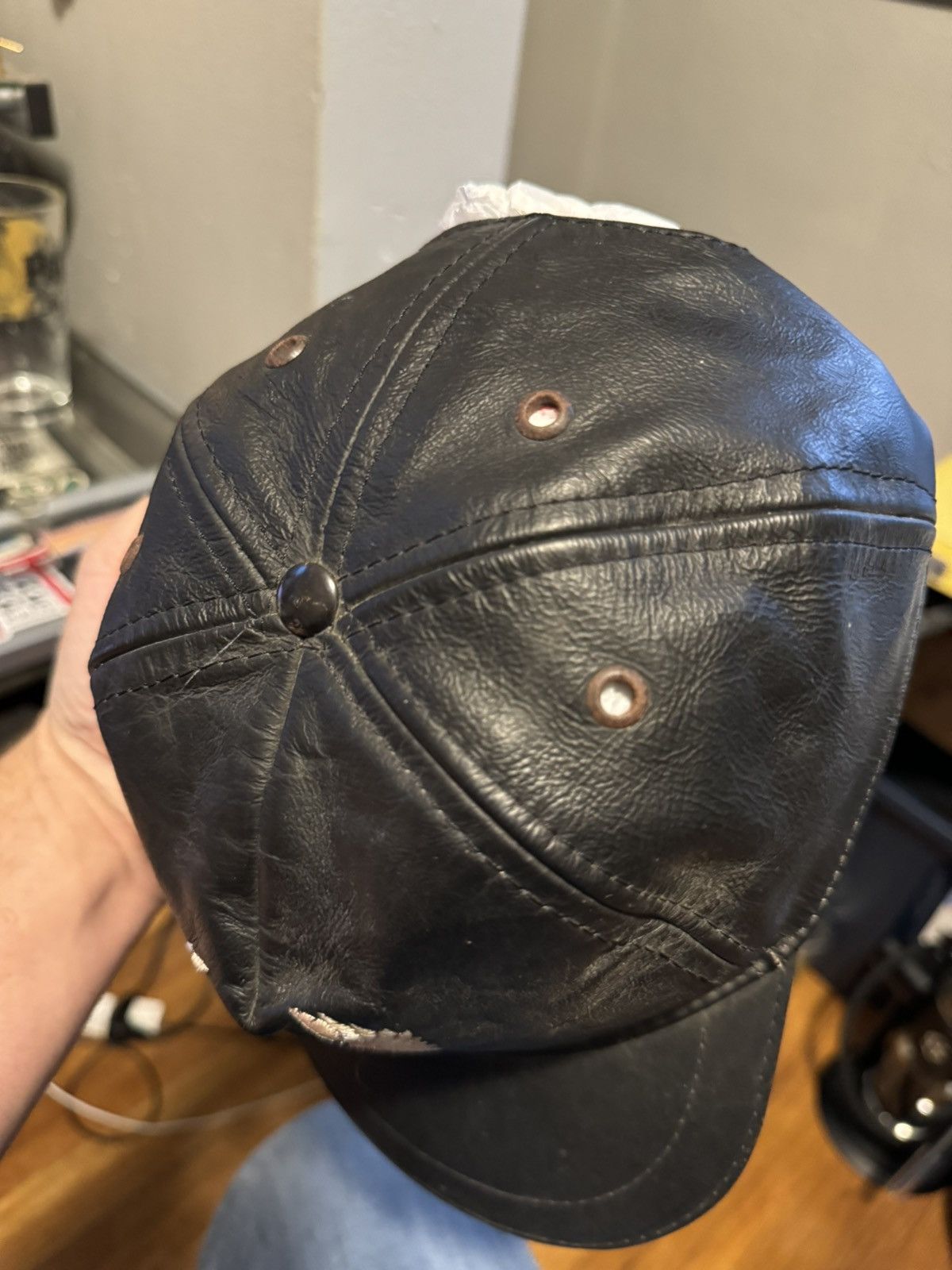 Harley Davidson × Vintage Vintage Harley Davidson Leather Hat Size ONE SIZE - 6 Thumbnail