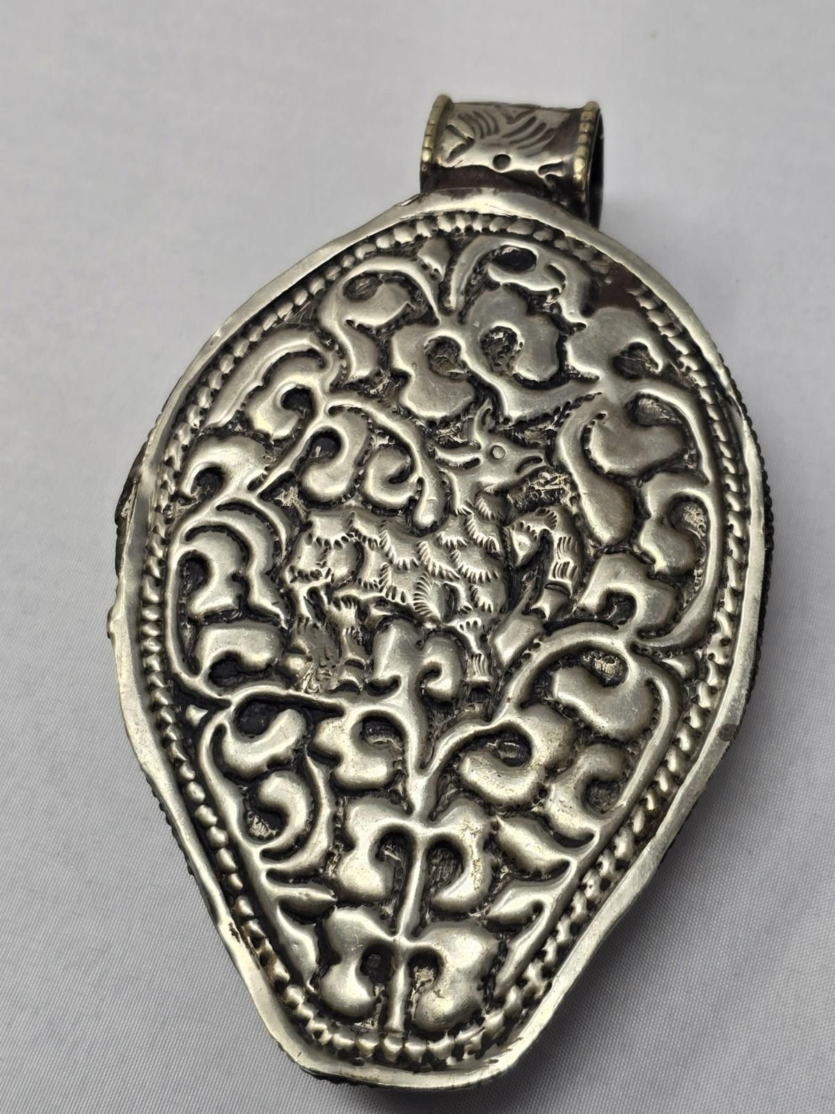 Other Large 4” Tibetan Cowrie Shell Artisan Pendant with Repoussé Size ONE SIZE - 6 Thumbnail