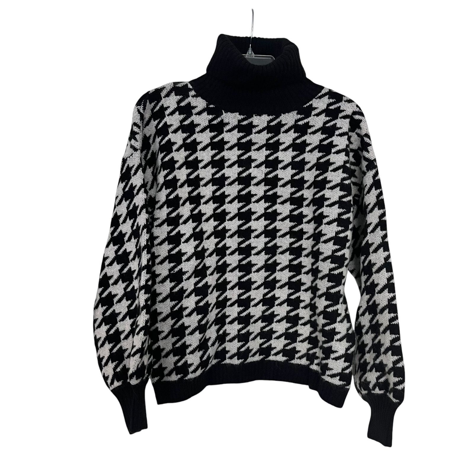 Other Stella + Lorenzo Black White Houndstooth Turtleneck Sweater Size S / US 4 / IT 40 - 1 Thumbnail