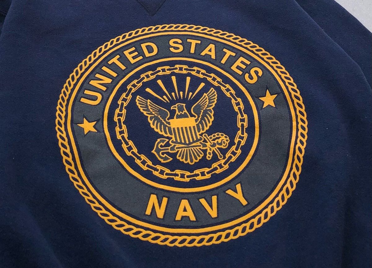 Vintage VTG 90's United States Navy Made In USA Crewneck Sweatshirt Size US L / EU 52-54 / 3 - 3 Thumbnail