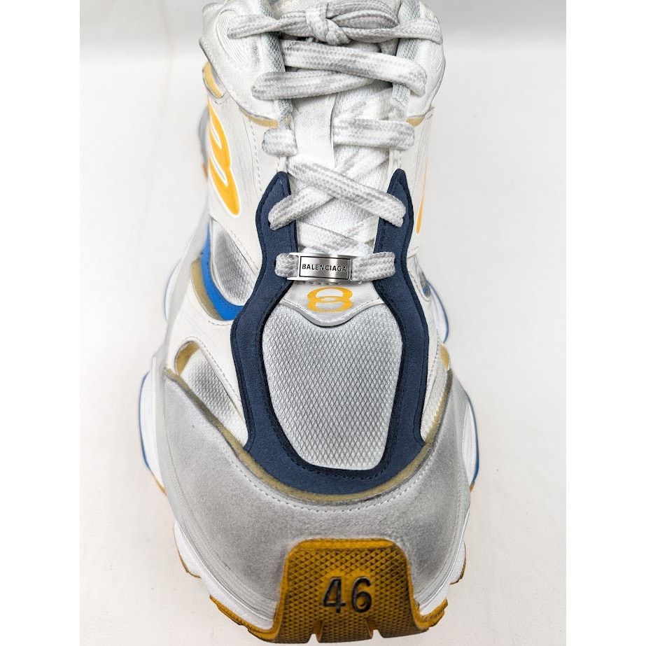 Balenciaga o1rshd1 Cargo Suede Low-Top Sneakers White/Grey/Orange/Blue Size US 12 / EU 45 - 7 Thumbnail