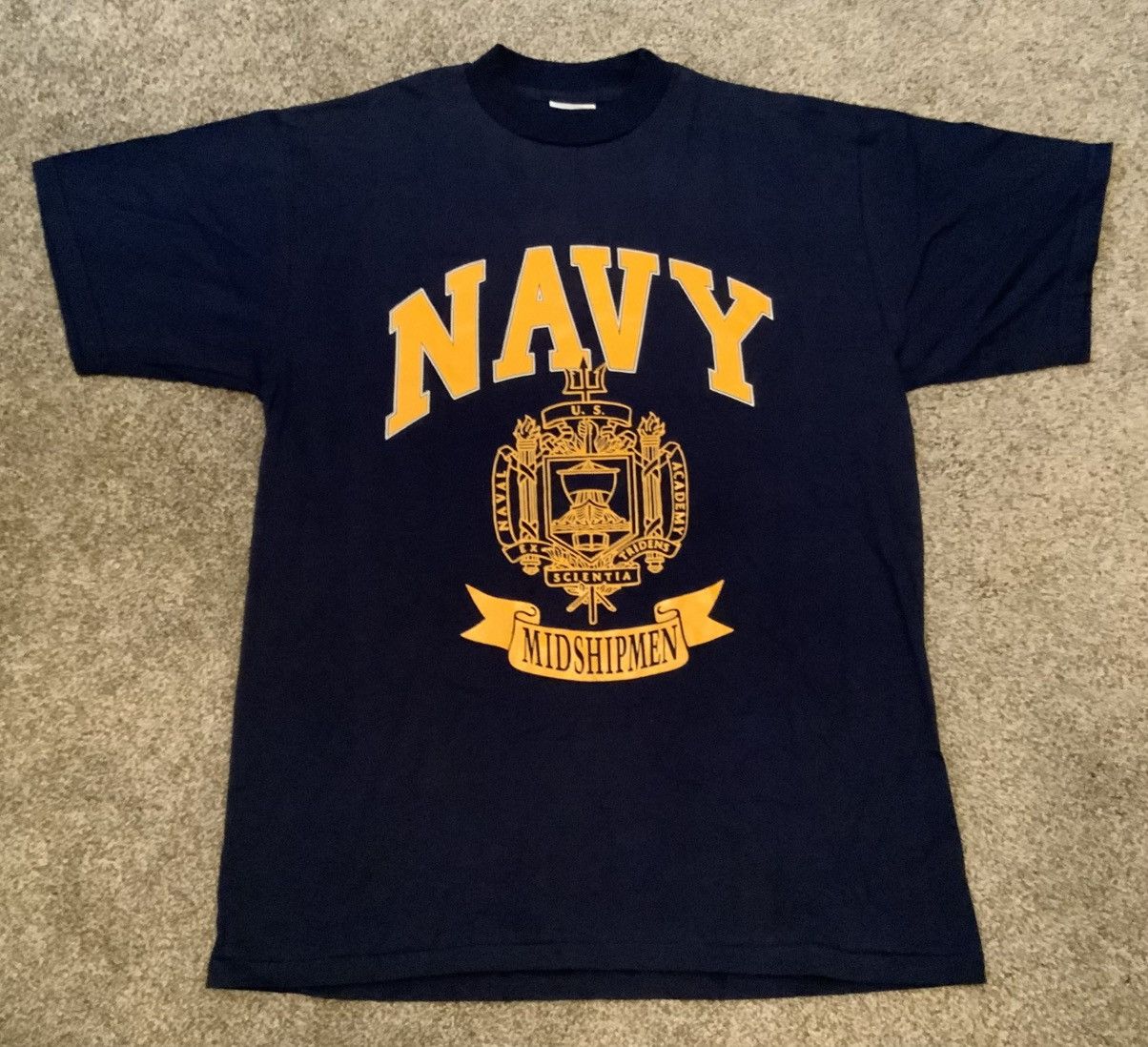 Vintage Vintage US Navy T Shirt Navy Midshipman Mens Sz L Size US L / EU 52-54 / 3 - 1 Thumbnail