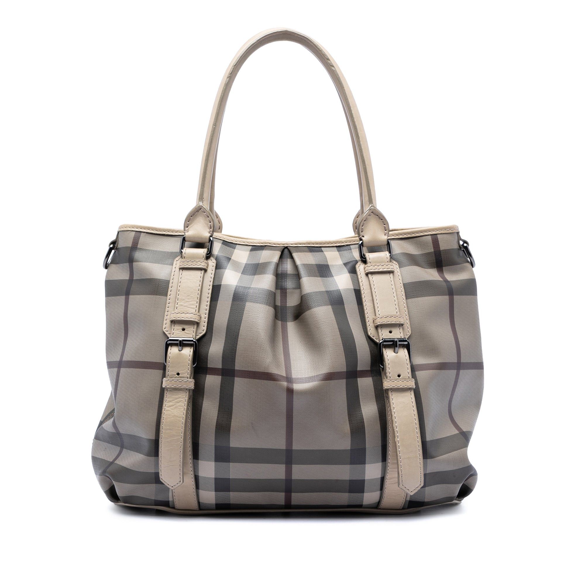 Burberry Smoke Check Coated Canvas Northfield Satchel Size ONE SIZE - 1 Thumbnail