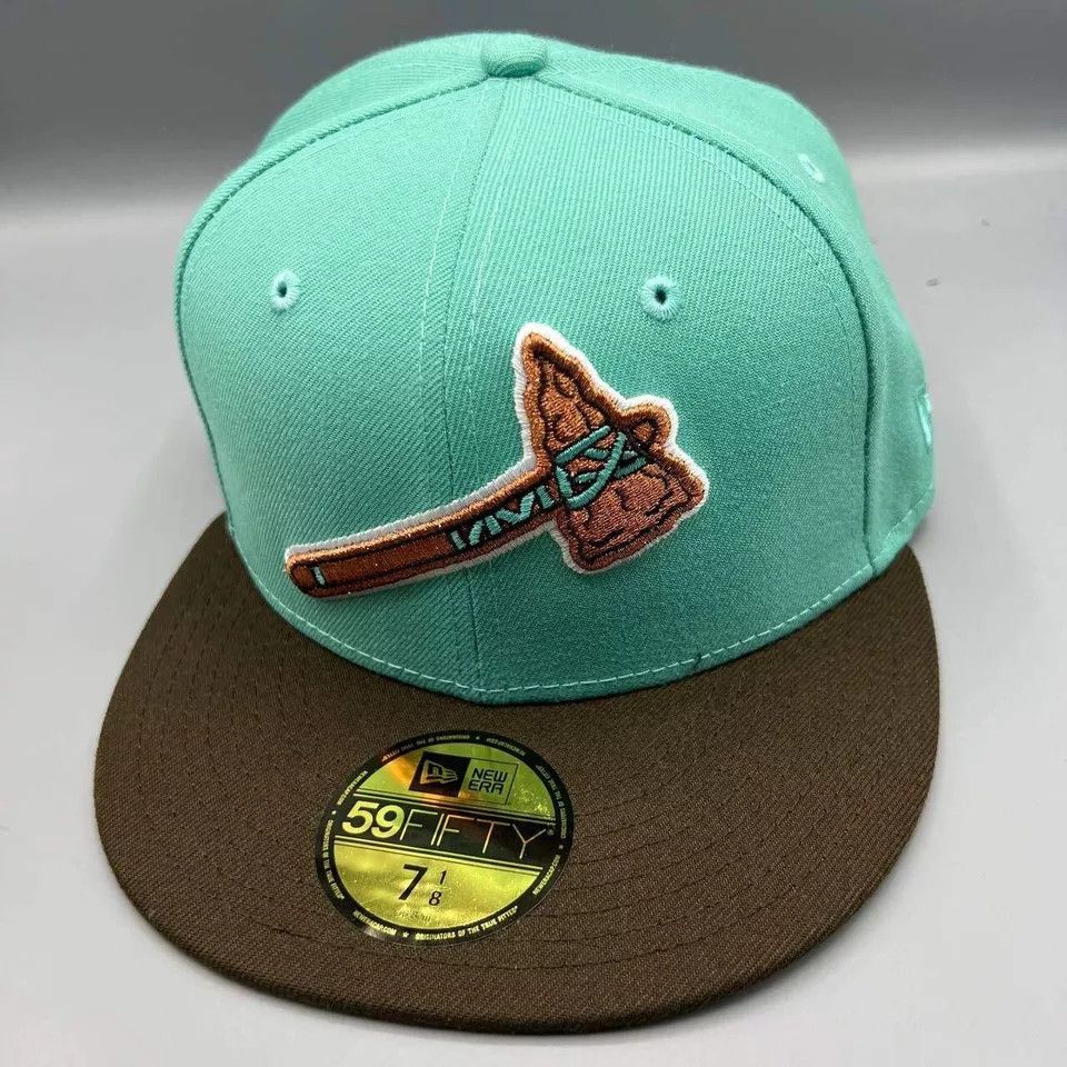New Era Atlanta Braves Hat Men 7 1/8 59Fifty New Era MLB Fitted Cap Size ONE SIZE - 3 Thumbnail