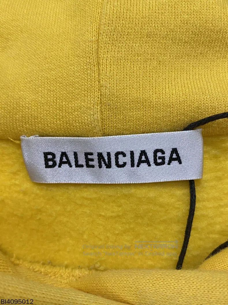 Balenciaga Balenciaga Yellow Embroidered Hoodie Size US XS / EU 42 / 0 - 5 Thumbnail