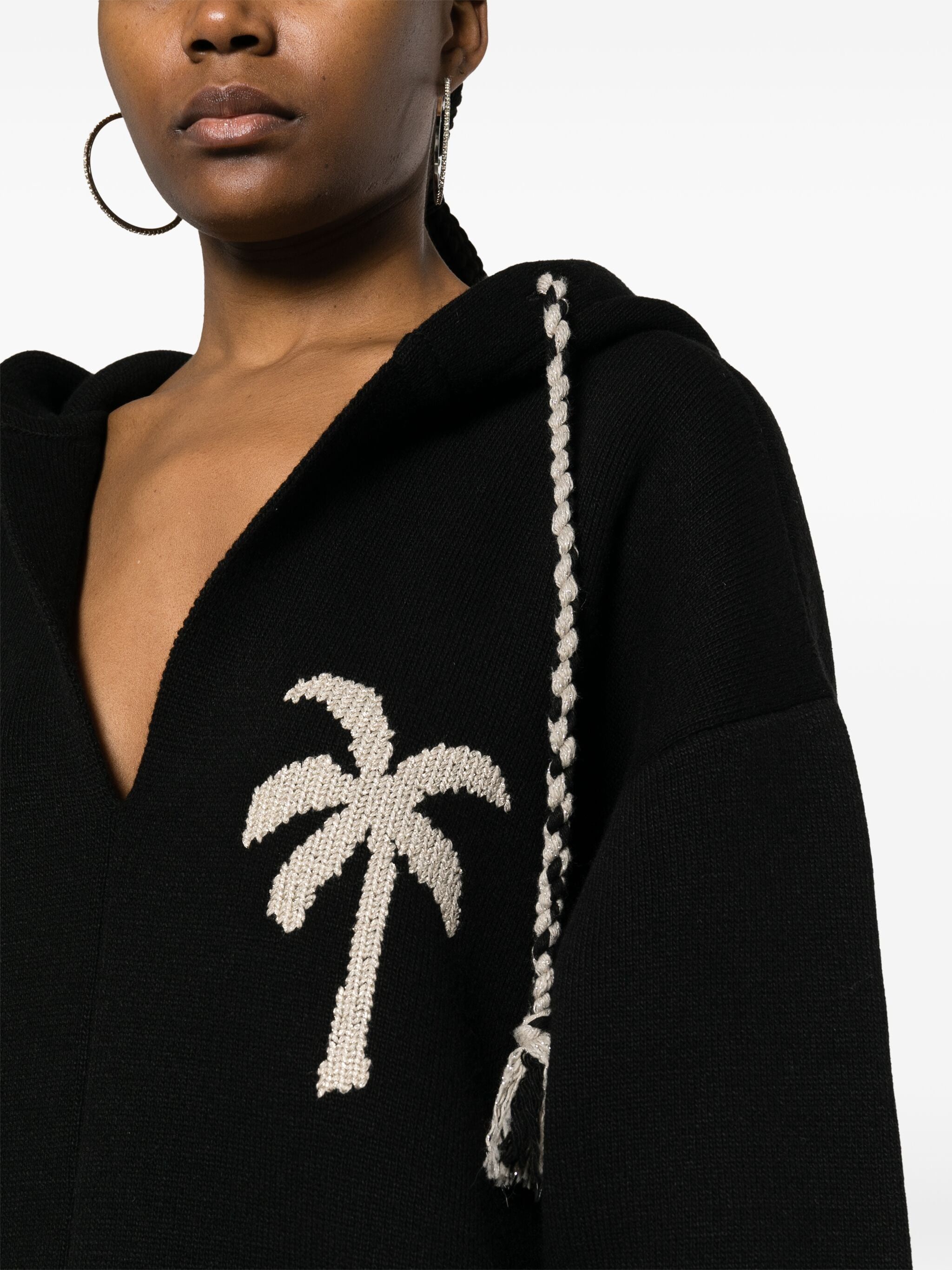 Palm Angels o1s22i1n0824 Palm Knitted Hoodie in Black Size XS / US 0-2 / IT 36-38 - 5 Thumbnail
