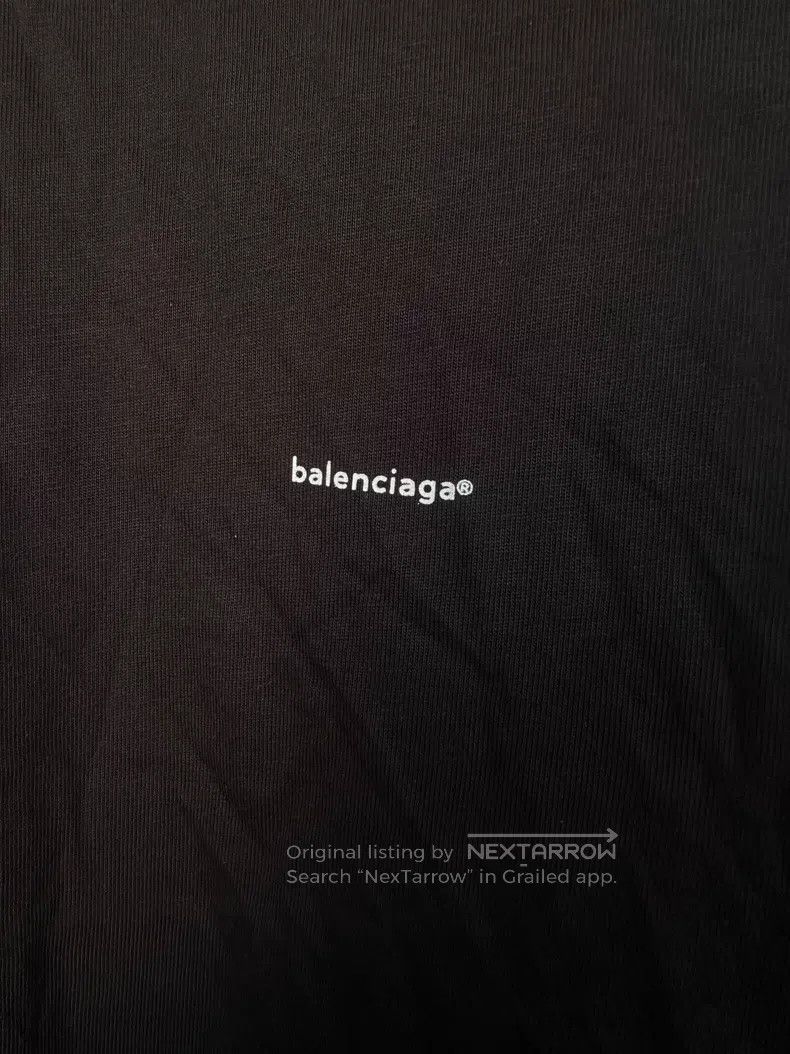 Balenciaga Balenciaga Black round-neck small logo sweatshirt Size US M / EU 48-50 / 2 - 2 Thumbnail