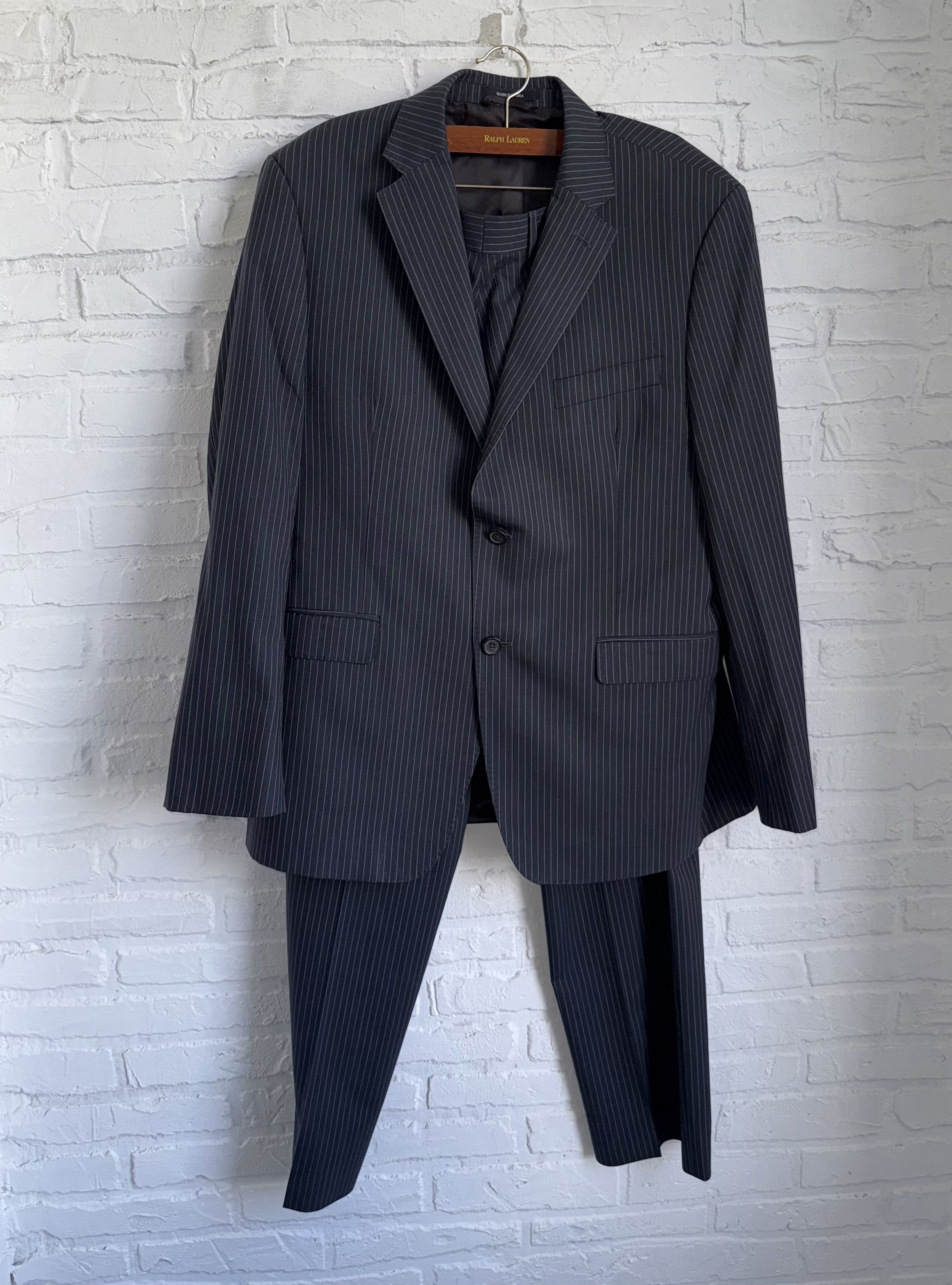 Lauren Ralph Lauren Lauren Ralph Lauren Slim Fit Pinstripe Wool Size 42S - 1 Thumbnail
