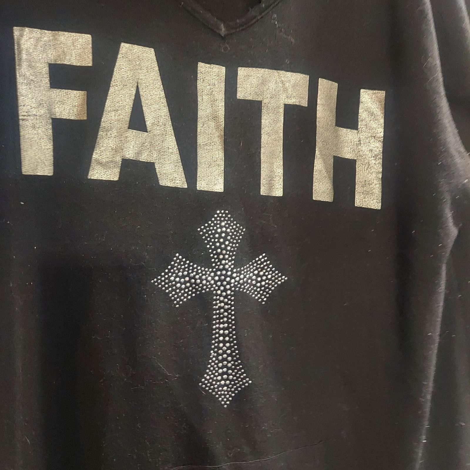 Unknown London Faith Tunic style stop black XL bling silver cross Size XL / US 12-14 / IT 48-50 - 4 Thumbnail