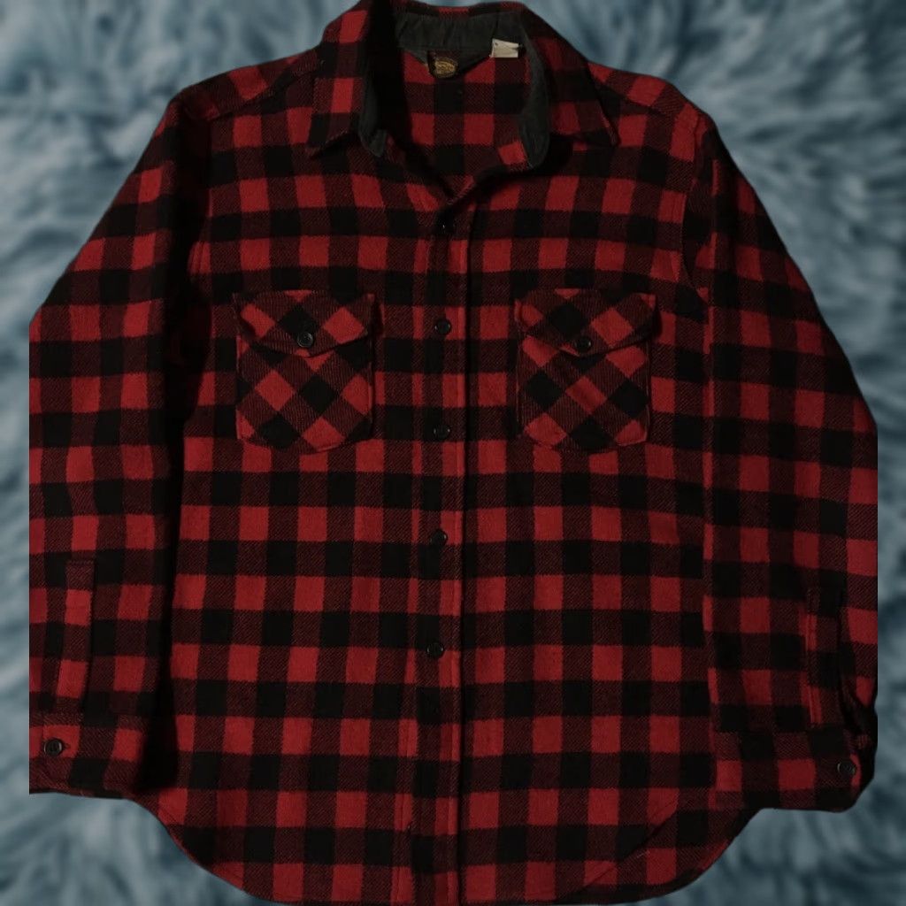 Vintage Vtg Woolrich Buffalo Plaid Wool Flannel Shirt L USA Western Biker Grunge Size US L / EU 52-54 / 3 - 1 Thumbnail