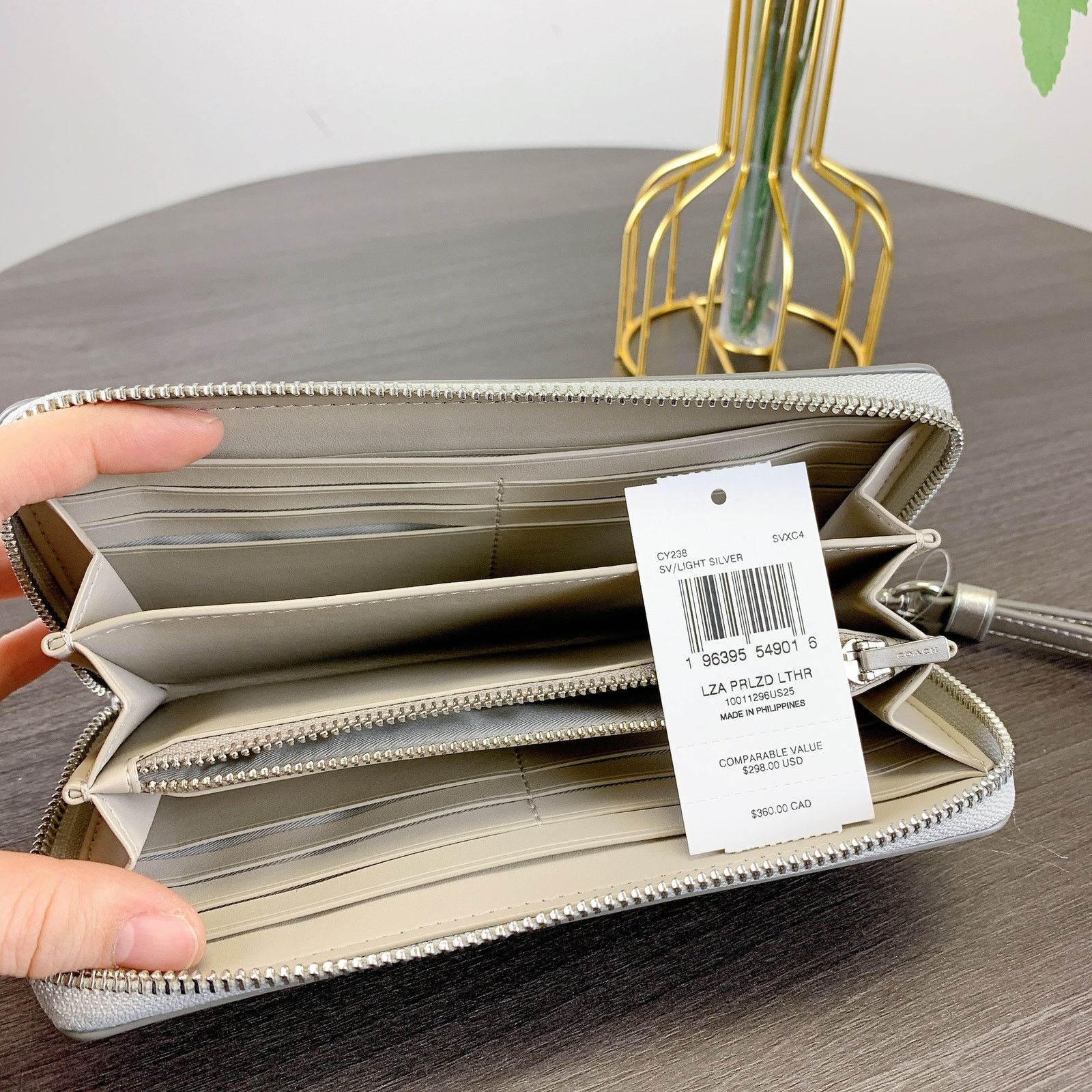 Coach Coach CY238 Coach Long Zip Around Wallet Strap LIGHT SILVER Size ONE SIZE - 5 Thumbnail