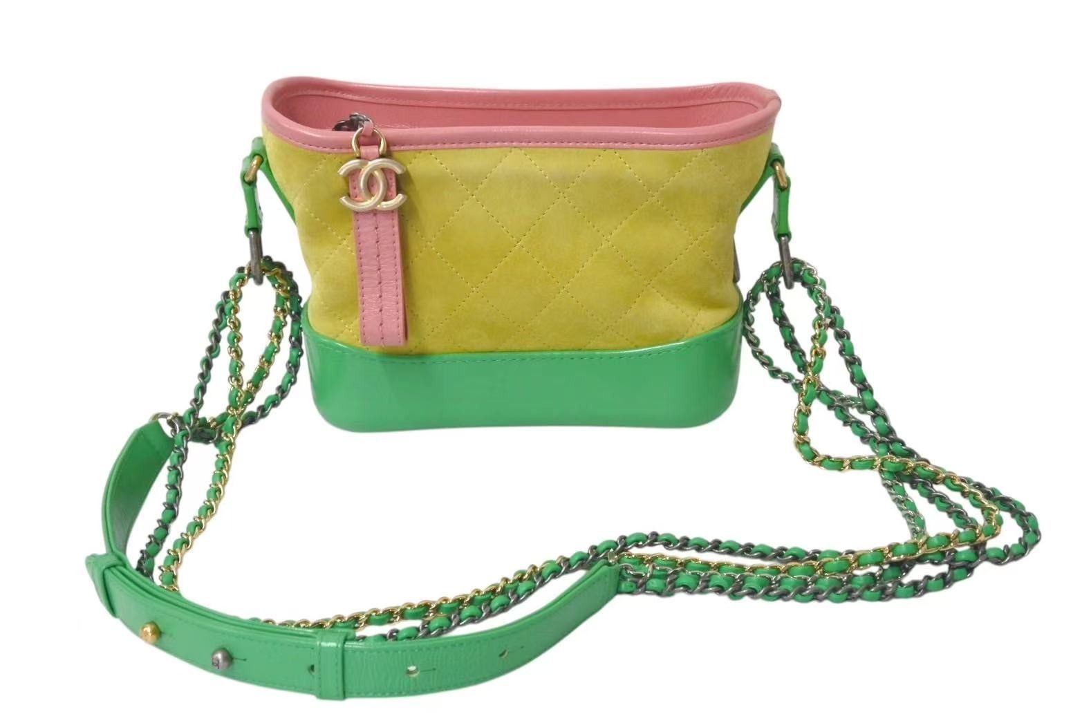 Chanel Gabrielle Do Small Hobo Bag in Pink Yellow Green, Men's