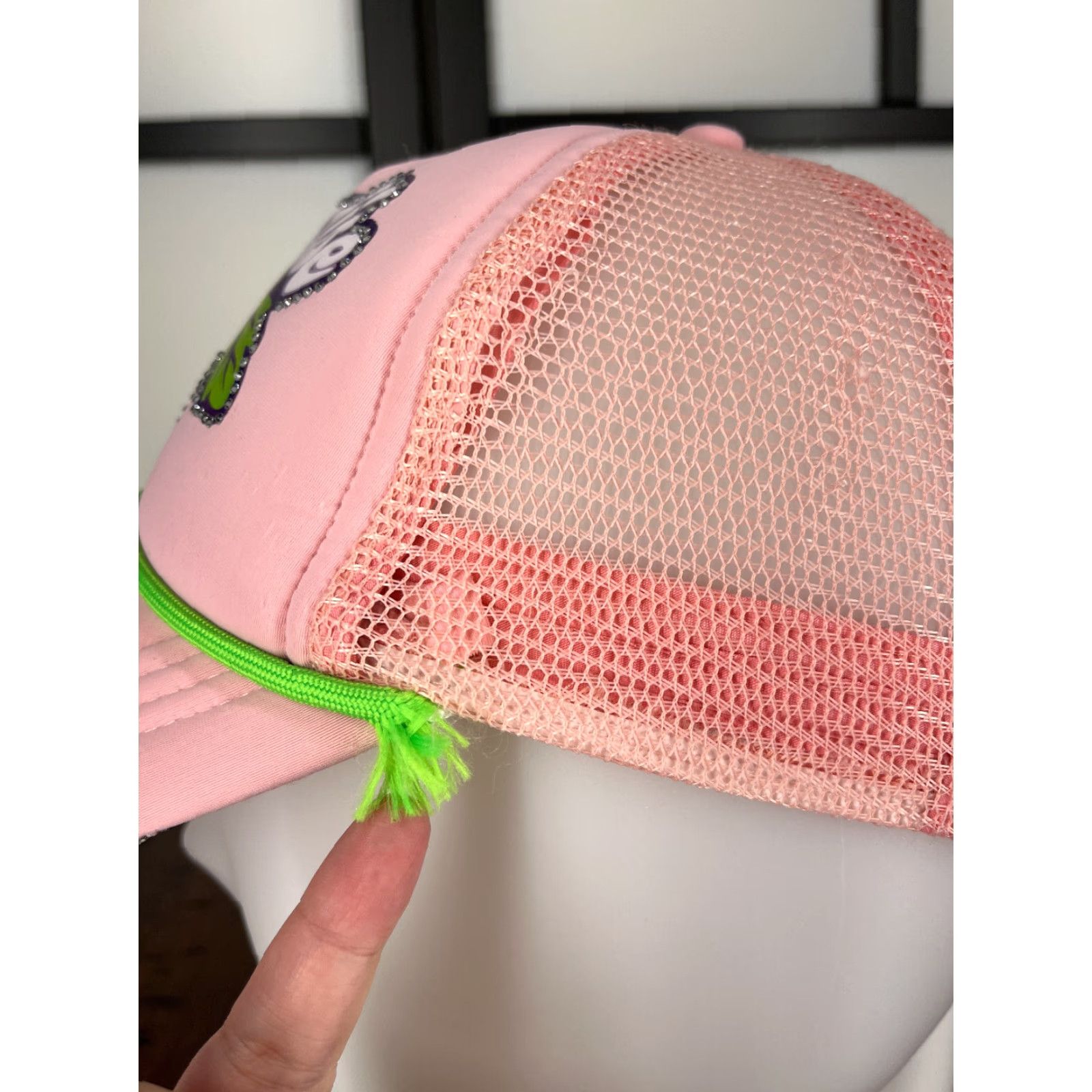 Forever 21 FOREVER 21 Paradise Pink Trucker Hat Cap One Size Adult Bling Jeweled Adjustable Lightweight Beach Seasonal Vintage: No Size ONE SIZE - 5 Thumbnail