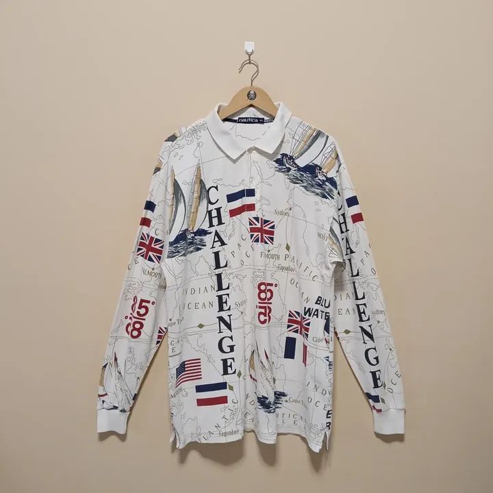 Nautica × Vintage Vintage Nautica long sleeve polo shirt Size US XL / EU 56 / 4 - 1 Thumbnail