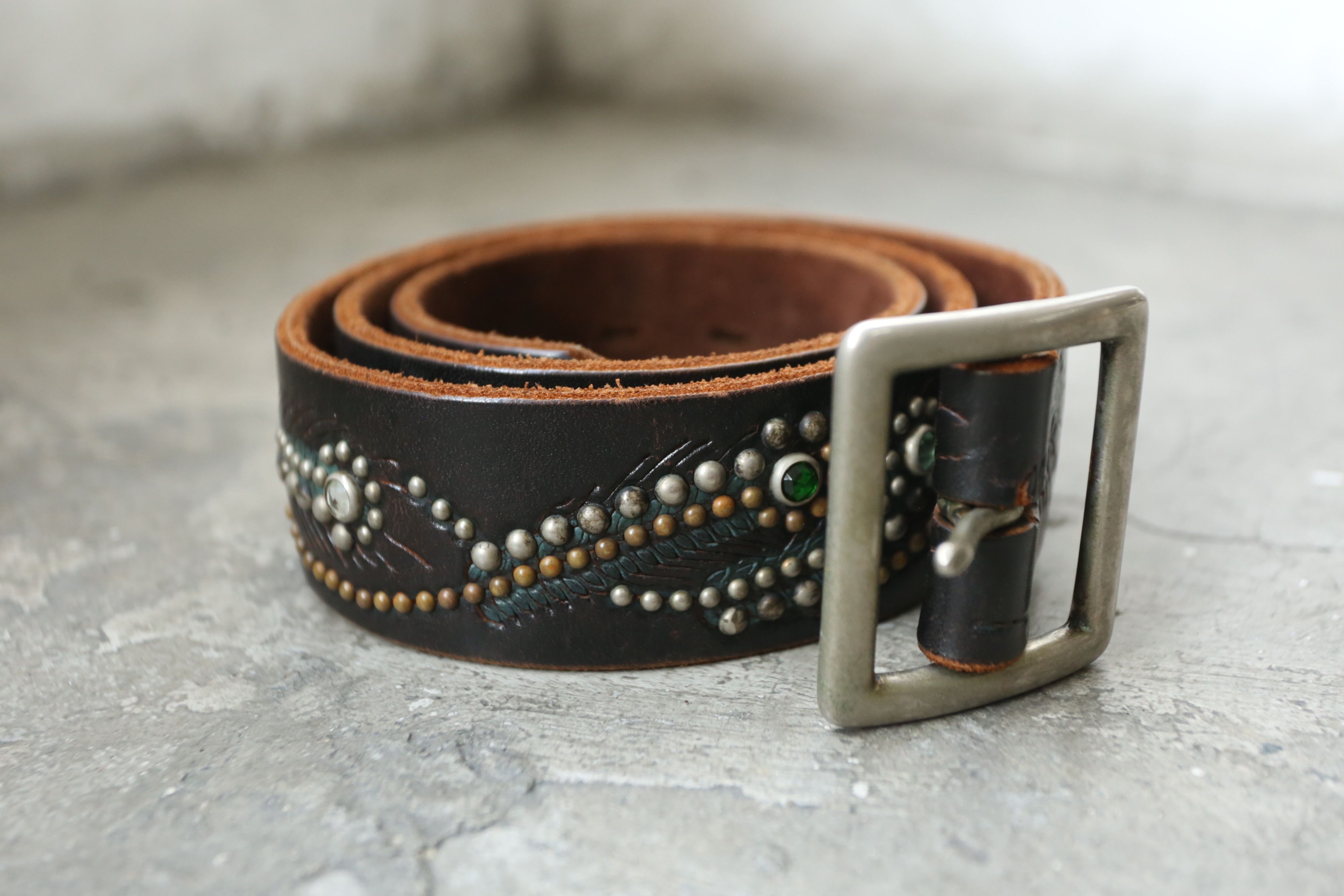 Hollywood Trading Company HTC - Leather Studded Belt Size 36 - 1 Thumbnail