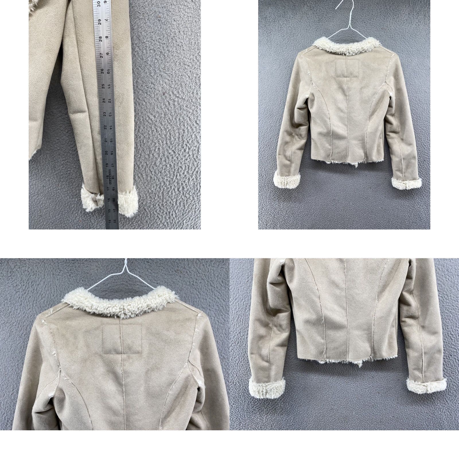 Vintage American Rag Jacket Women’s XS Beige Faux Suede Shearling Faux Fur Soft Western Boho Jacket Size XS / US 0-2 / IT 36-38 - 7 Thumbnail