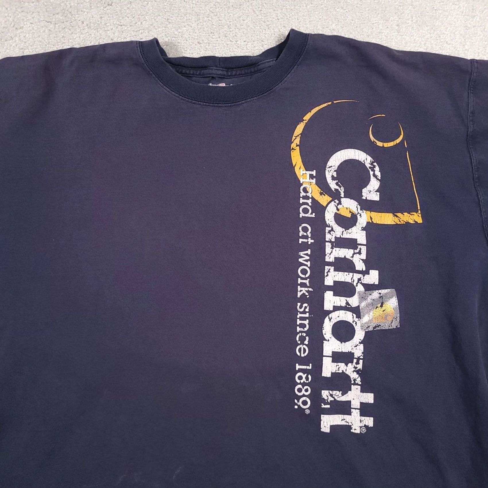 Carhartt VINTAGE Carhartt Long Sleeve Workwear T Shirt Mens XL Blue Graphic Grunge Size US XL / EU 56 / 4 - 3 Thumbnail