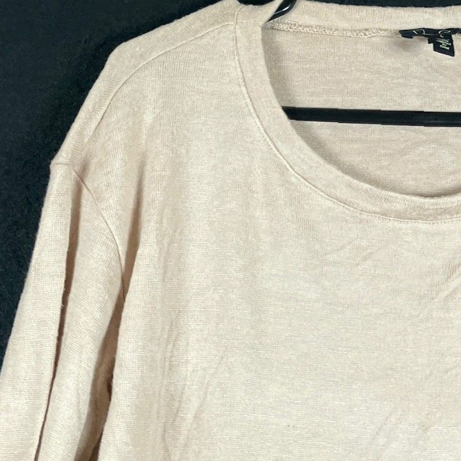 Jessica Simpson Jessica Simpson Womens Shirt Tan Side Split Scoop Neck Long Sleeved Stretch L Shirt Size L / US 10 / IT 46 - 4 Thumbnail