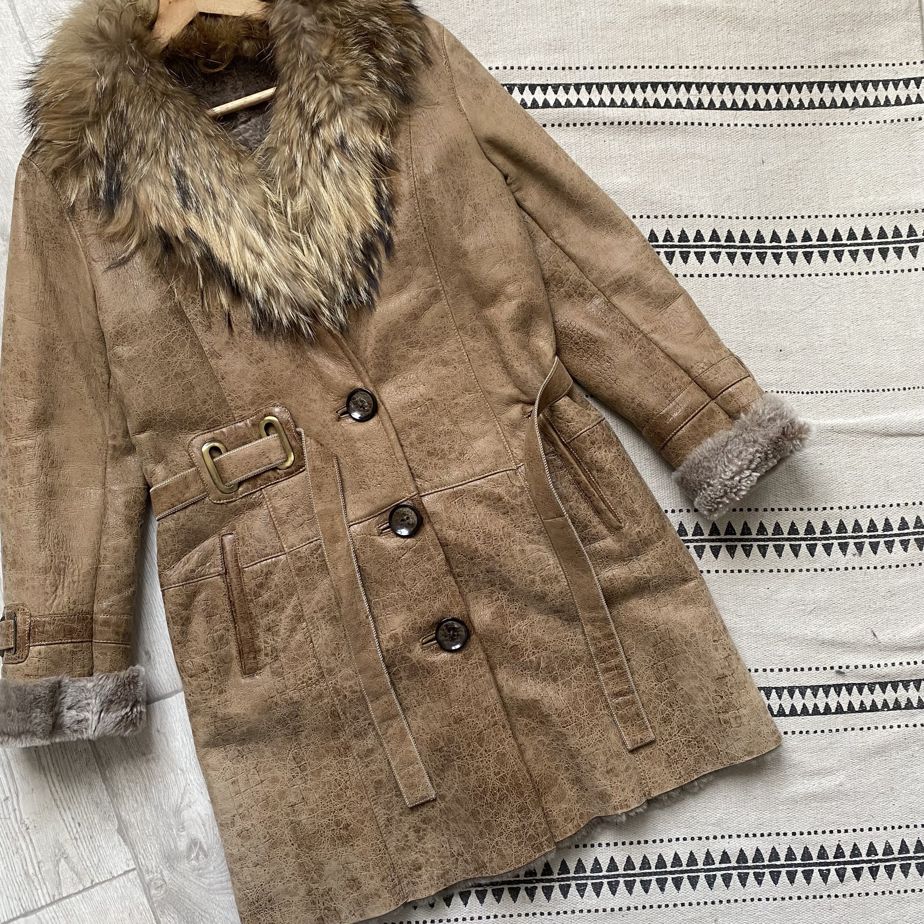 If Six Was Nine Y2K Vintage 2000s Real Fur Shepkins coat bandage Avant-garde Size L / US 10 / IT 46 - 5 Thumbnail