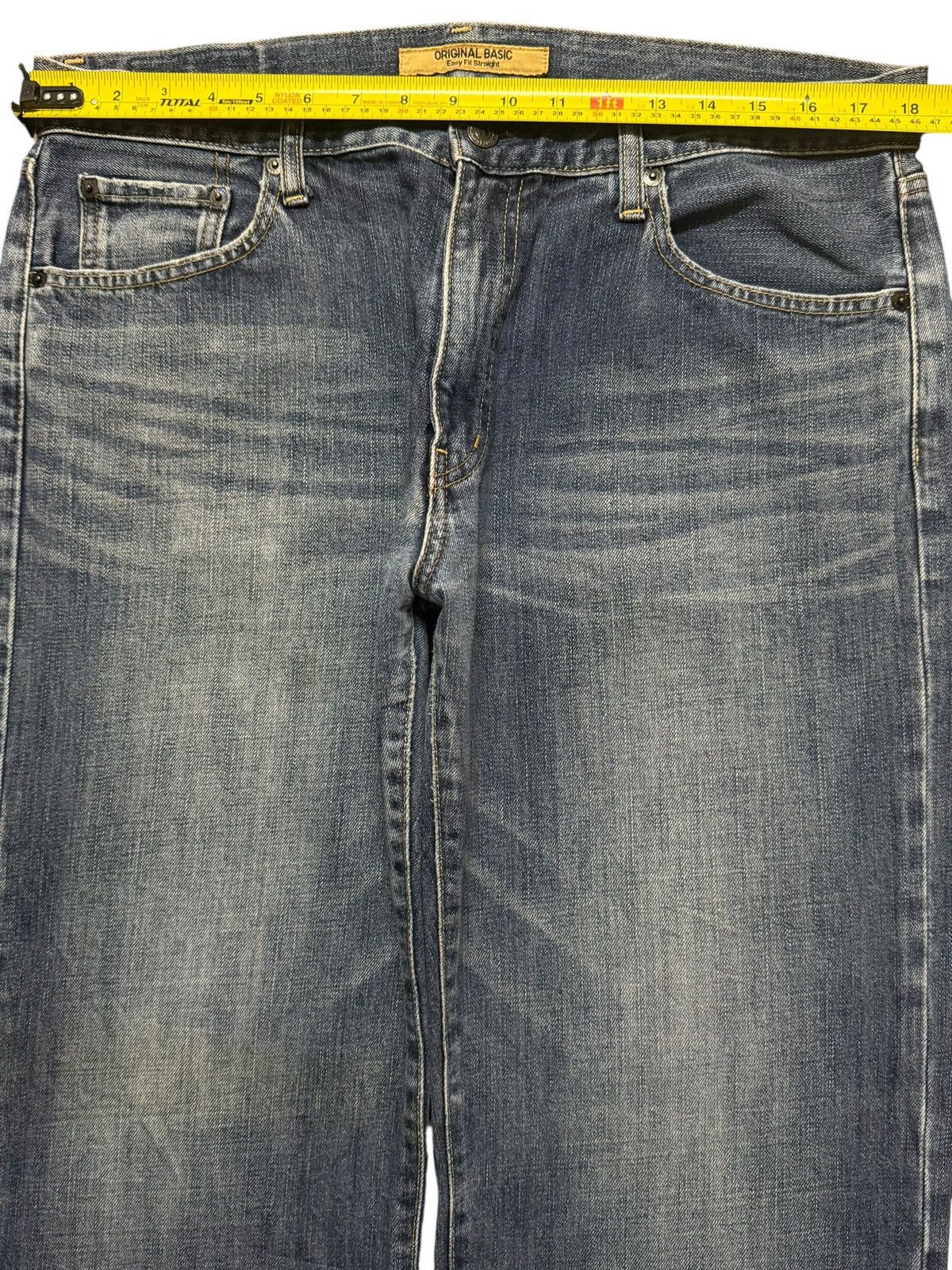 Uniqlo Vintage Y2K Japanese Uniqlo Blue Faded Wash Wide Leg Baggy Size US 36 / EU 52 - 8 Thumbnail