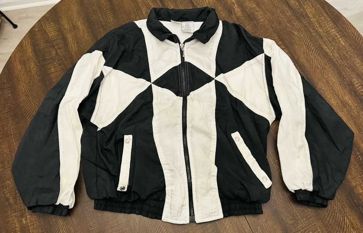 Athletic Works VTG 80s Men’s Windbreaker Geometric Black/White Pattern-Med Size US M / EU 48-50 / 2 - 1 Thumbnail