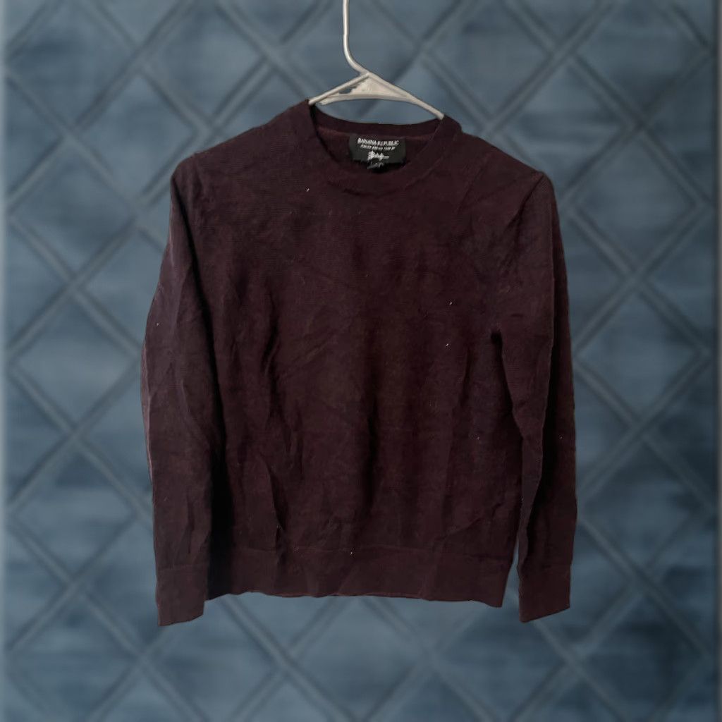 Banana Republic Banana Republic Baruffa Fine Italian Wool Sweater Men M Maroon Pullover Knit Regular Long Sleeve Round Neck Size US M / EU 48-50 / 2 - 1 Thumbnail