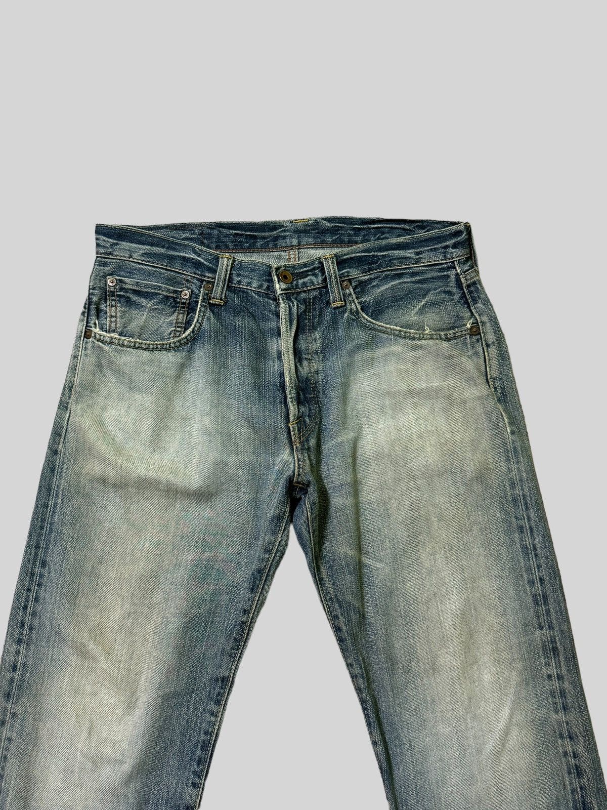 Edwin × Japanese Brand Vintage Japanese Edwin 505Bxx Selvedge Distressed Jeans Size US 33 - 3 Thumbnail