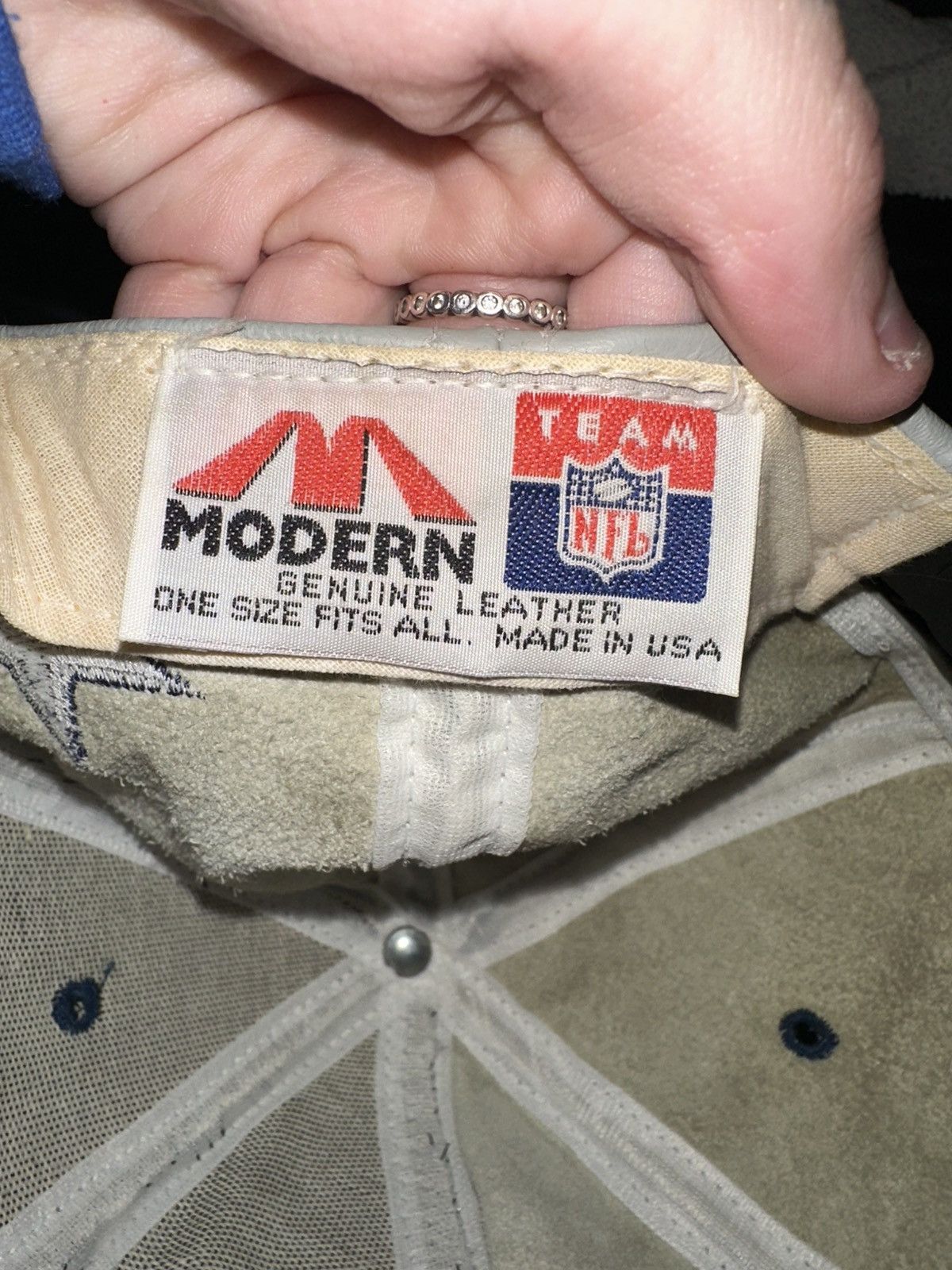 NFL VTG NFL Dallas Cowboys Genuine Leather Hat Made In USA Size ONE SIZE - 2 Thumbnail