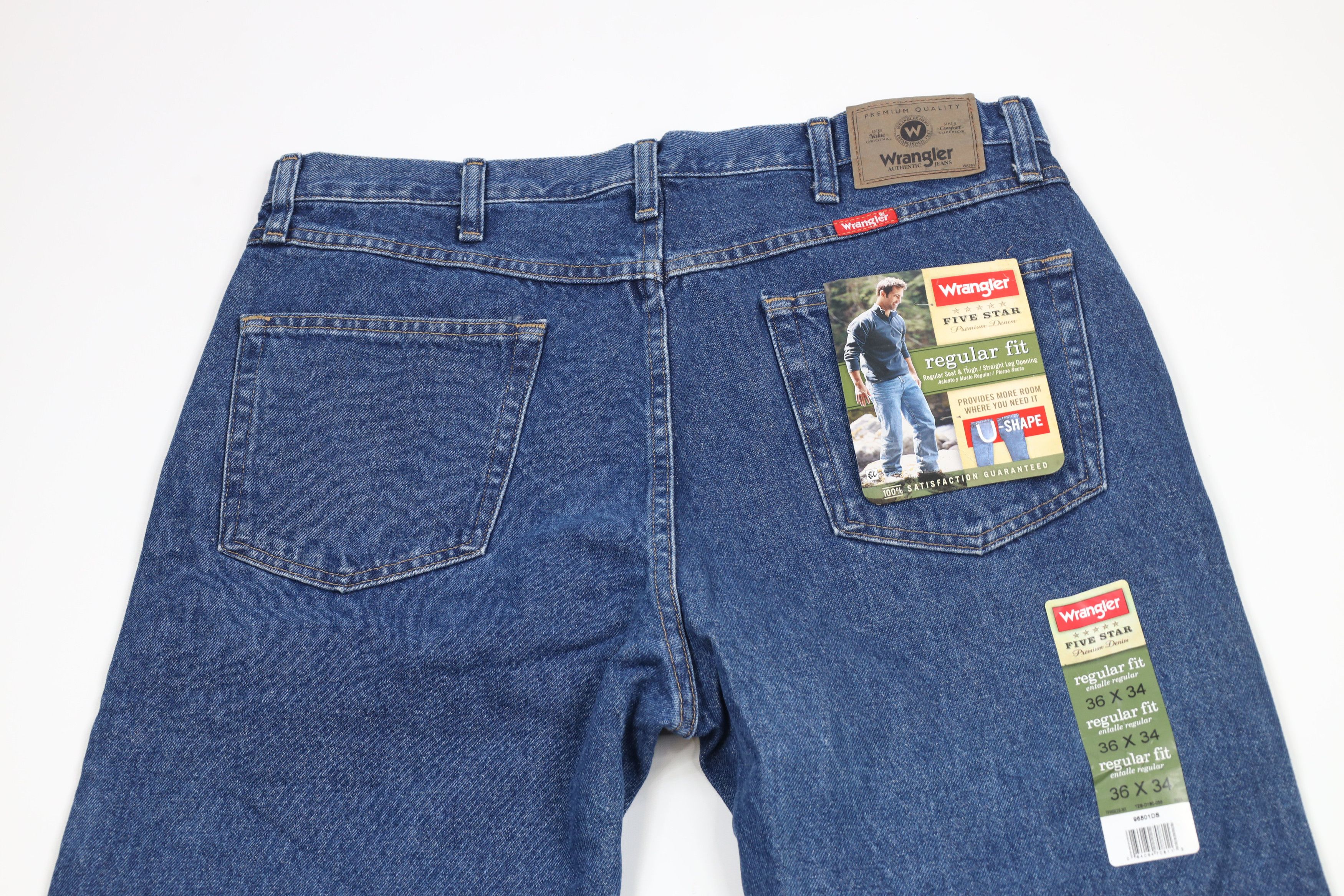 Vintage × Wrangler Deadstock Vintage Y2K Wrangler Straight Leg Denim Jeans Blue Size US 36 / EU 52 - 9 Thumbnail