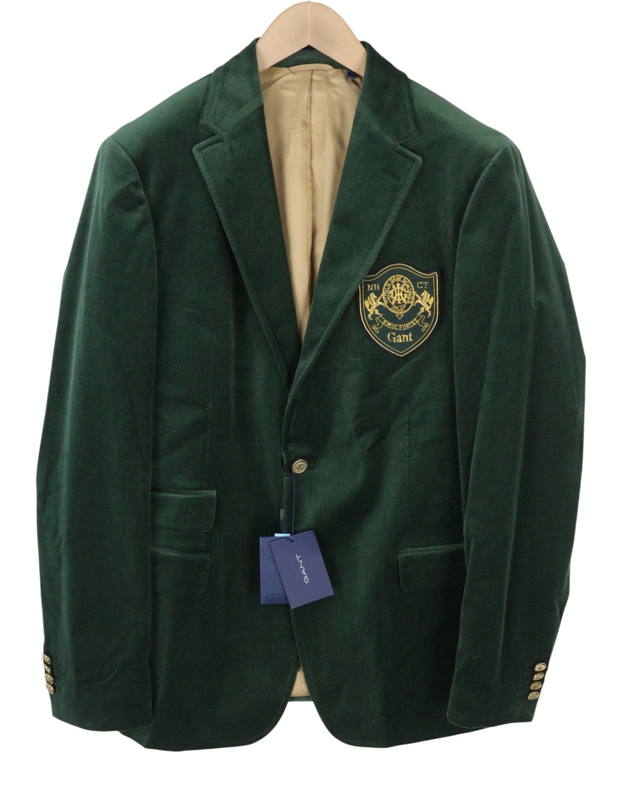 Gant VELVET CLUB EU54 Tartan Green Notch Blazer 87327 Size 44R - 1 Thumbnail