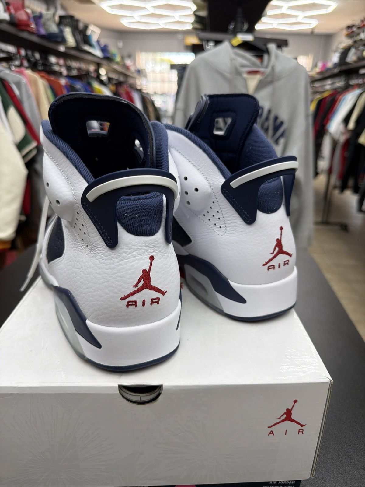Jordan Brand Jordan Air Jordan 6 Retro Olympic 2024 White Navy High Top Size US 10.5 / EU 43-44 - 7 Thumbnail