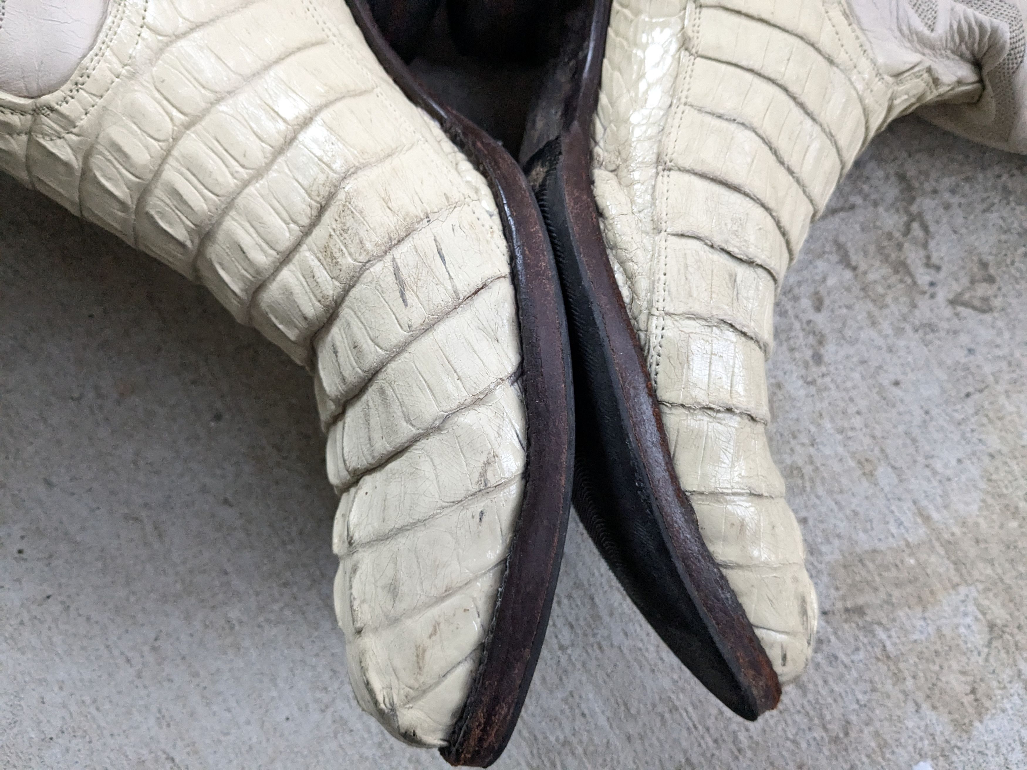 Genuine Leather Crocodile Cowboy Boots White 9.5 Vintage Leather Botas Size US 9.5 / EU 42-43 - 11 Thumbnail