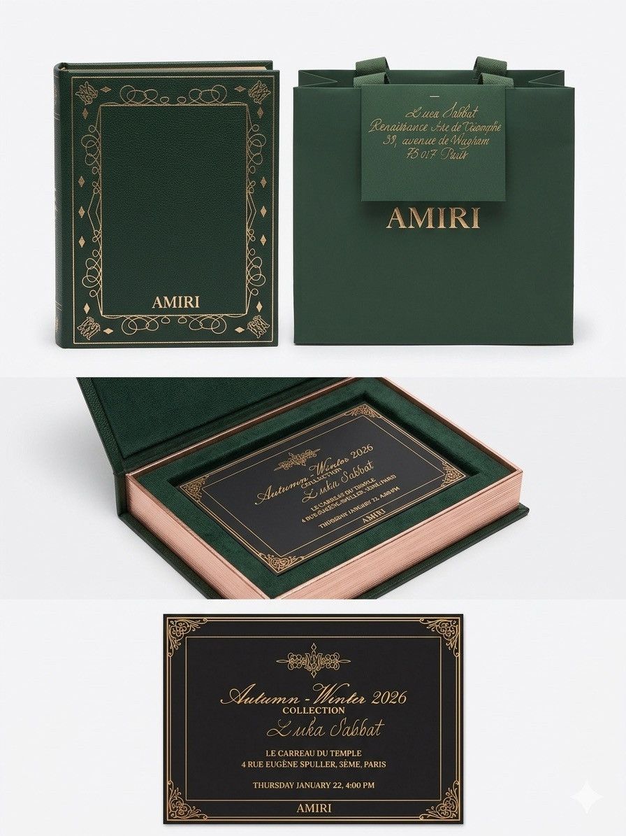 Amiri ULTRA RARE AMIRI FW26 Fashion Show Luka SabbatVIP Invitation Size ONE SIZE - 1 Thumbnail