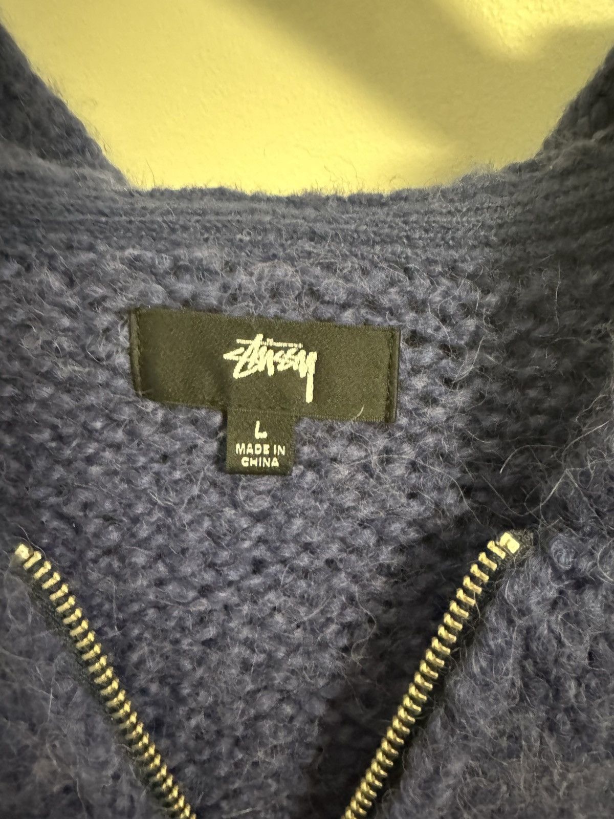 Stussy Blue Stussy Knitted Hoodie Size US L / EU 52-54 / 3 - 2 Thumbnail