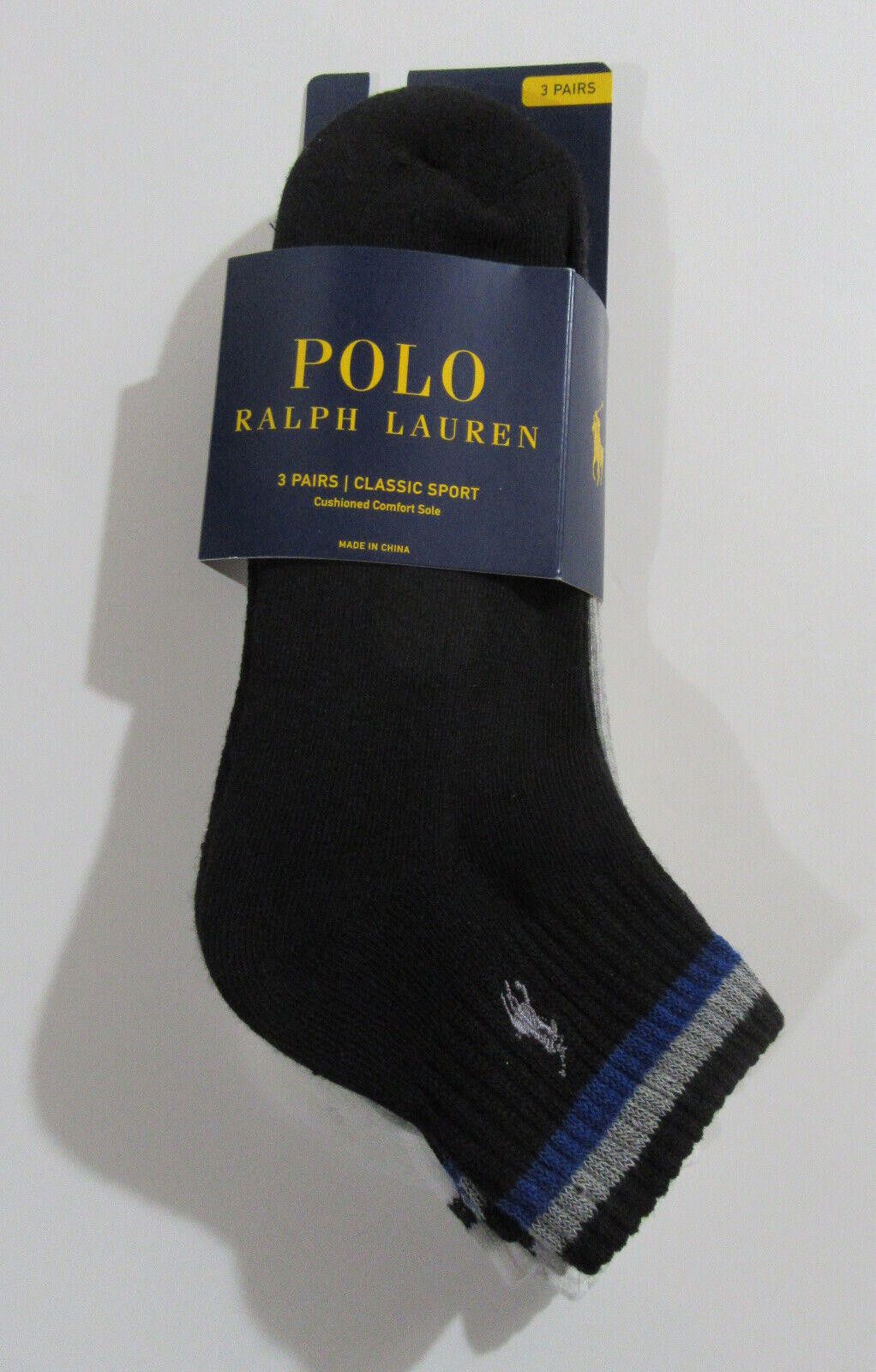 Polo Ralph Lauren Polo Ralph Lauren Mens Classic Sport Quarter Crew Socks Size ONE SIZE - 1 Thumbnail