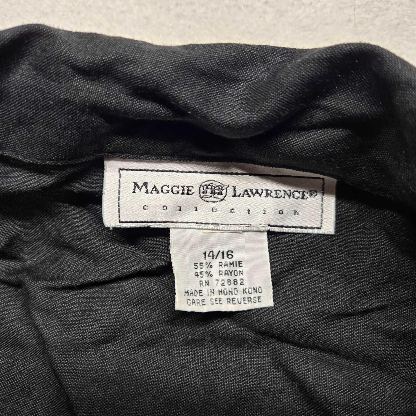 Vintage Maggie Lawrence Dressy Black Coat Jacket Women's Adult 14/16 Button Size XL / US 12-14 / IT 48-50 - 3 Thumbnail