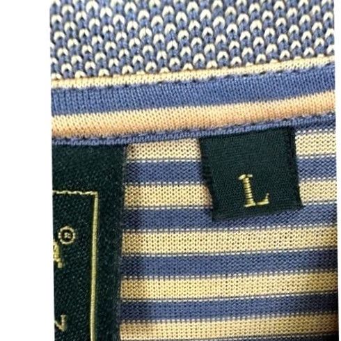 Vintage Bobby Jones Polo Shirt Mens Large Orange Blue Candy Stripe Golf Athletic Rugby Shirt Size US L / EU 52-54 / 3 - 5 Thumbnail