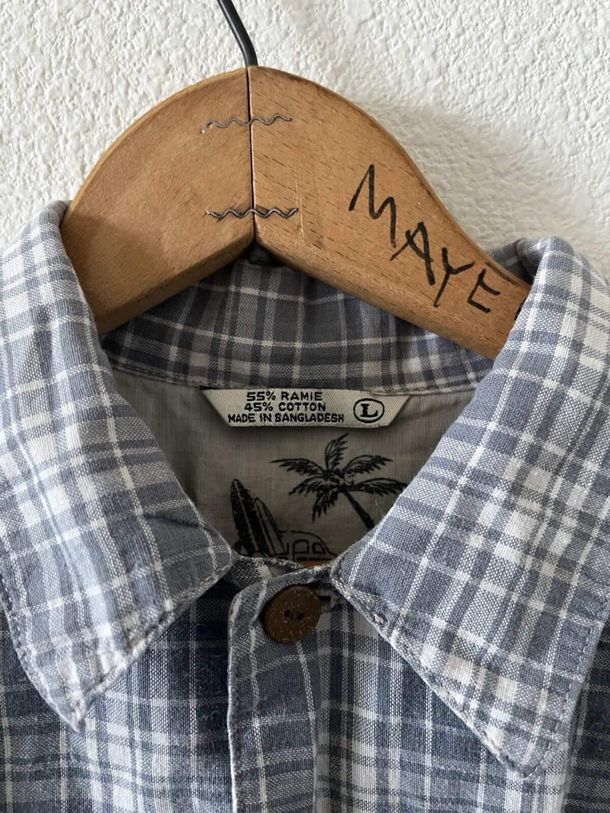 Bugle Boy Bugle Boy Authentics Plaid Floral Shirt L Grey Hibiscus Size US L / EU 52-54 / 3 - 3 Thumbnail