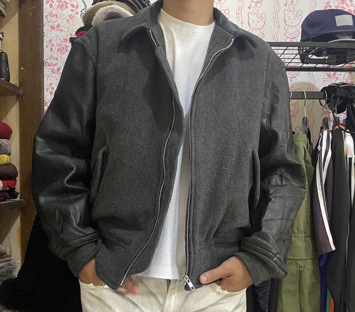 Vintage NICOLE 2 Monsieur Varsity Leather Jacket Size US M / EU 48-50 / 2 - 3 Thumbnail