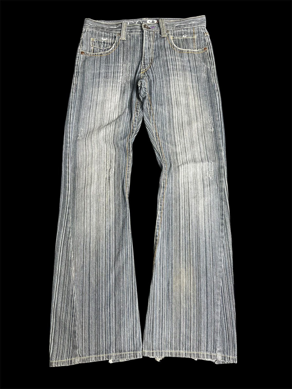 If Six Was Nine × Japanese Brand × Le Grande Bleu (L.G.B.) Japanese Icca Flared Distressed Jeans Size US 31 - 1 Thumbnail