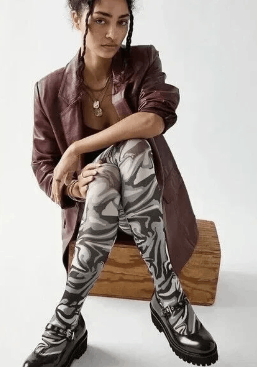 Free People Free People Time Warp Tights Black Grey White ( O/S ) Size ONE SIZE - 3 Thumbnail