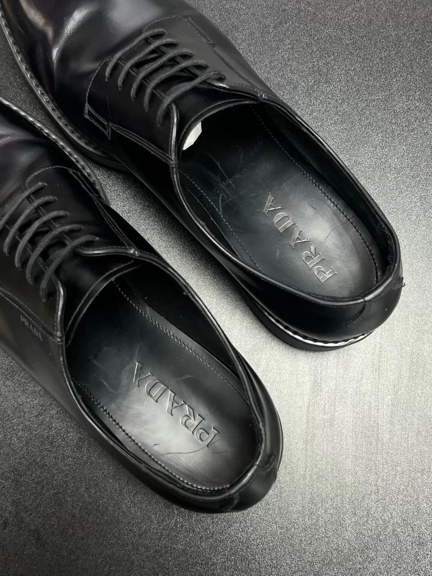 Prada PRADA Black Dress Shoes 43EU Near New Minor Scuffs Size US 10 / EU 43 - 4 Thumbnail