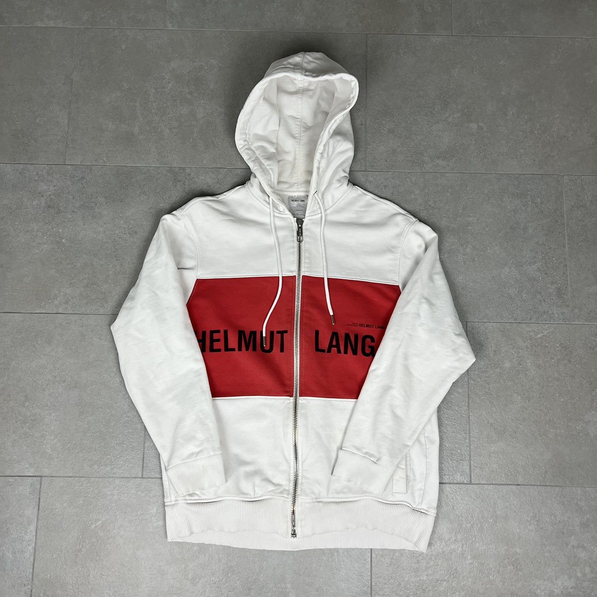 image of Helmut Lang By Shayne Oliver Zip Up Hoodie in White, Men's (Size Medium)