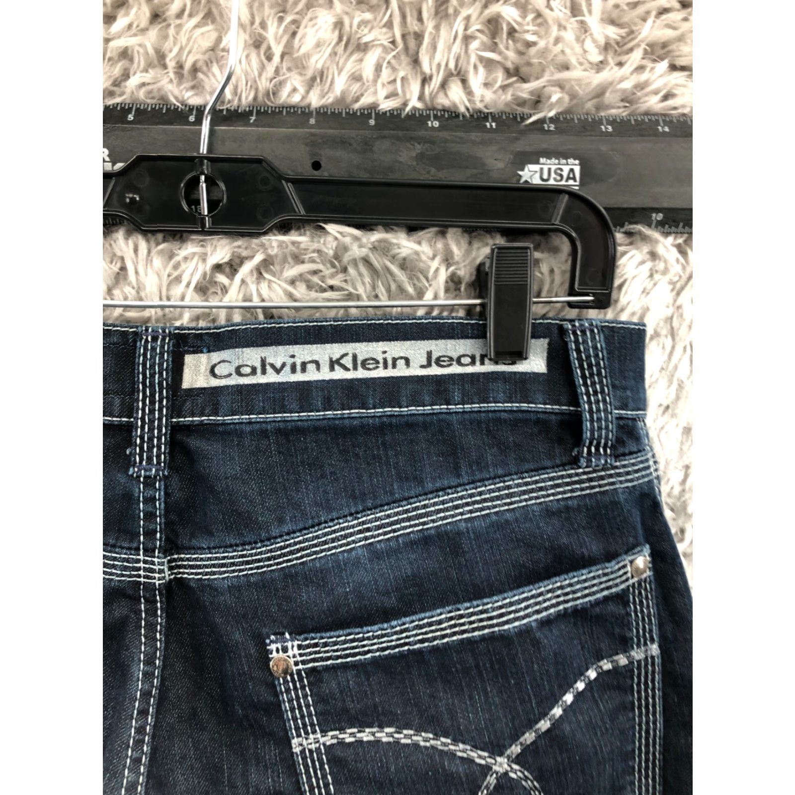 Calvin Klein Calvin Klein Jeans Mens Size 32 Mid Rise Straight Blue Dark Wash Size US 32 / EU 48 - 6 Thumbnail