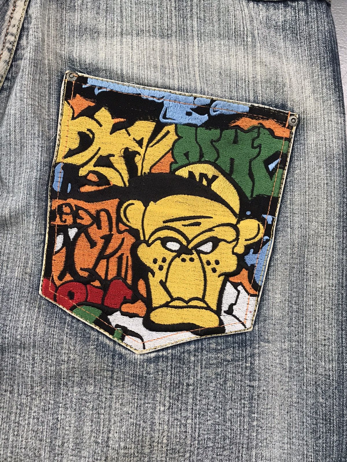 JNCO × Southpole × Vintage Crazy vintage fool jeans angry monkey 🐵 denim jort Size US 40 / EU 56 - 8 Thumbnail