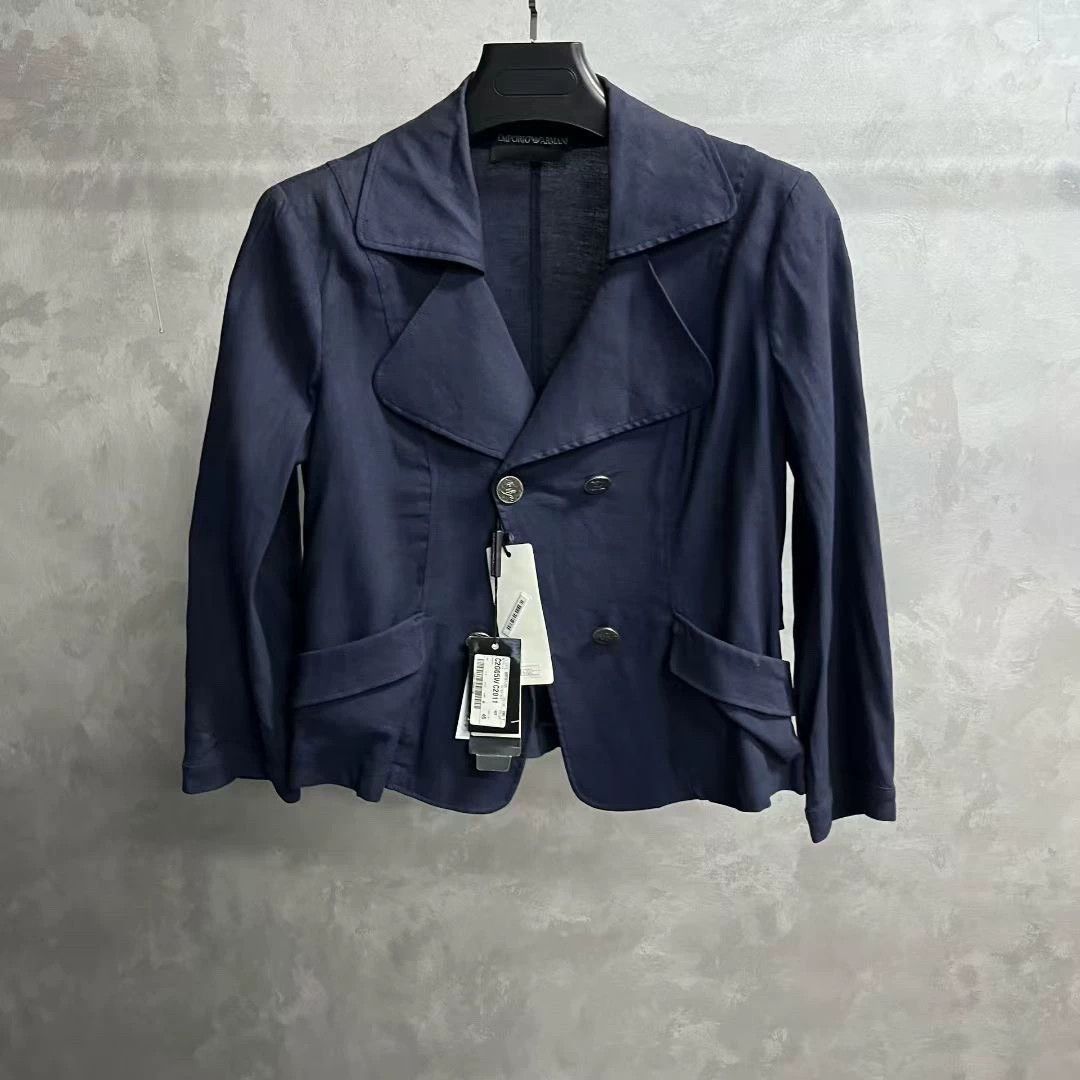 giorgio armani navy short blazer jacket